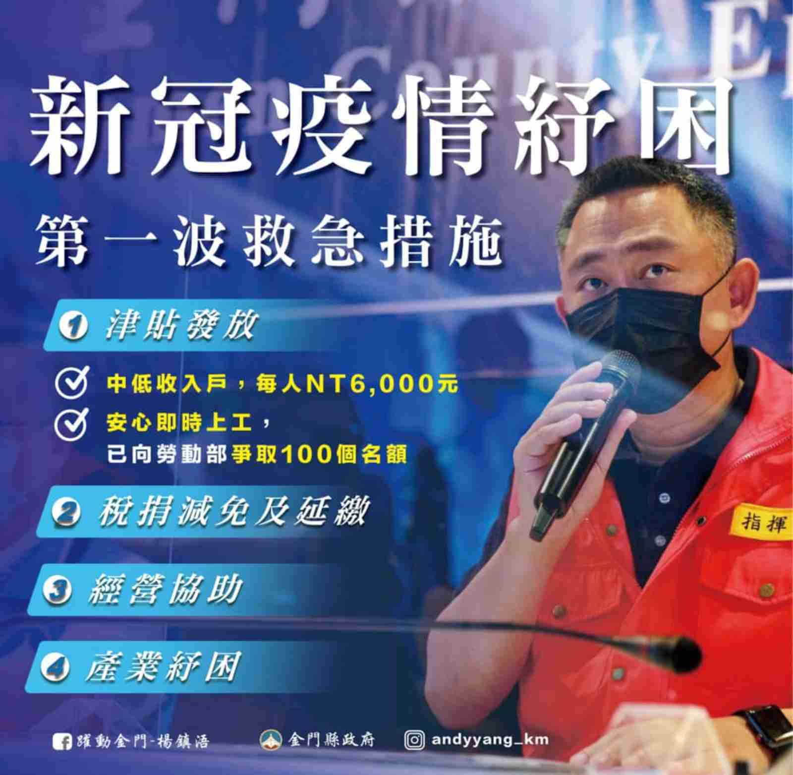 新冠肺炎-城市防疫-紓困-金門縣-紓困政策-線上申請