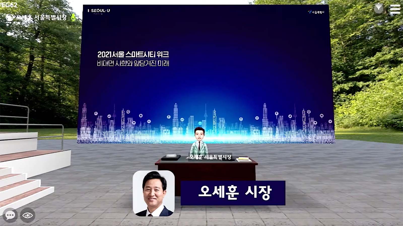 首爾-市長-吳世勳-虛擬化身-虛擬實境-元宇宙-首爾智慧城市領導論壇