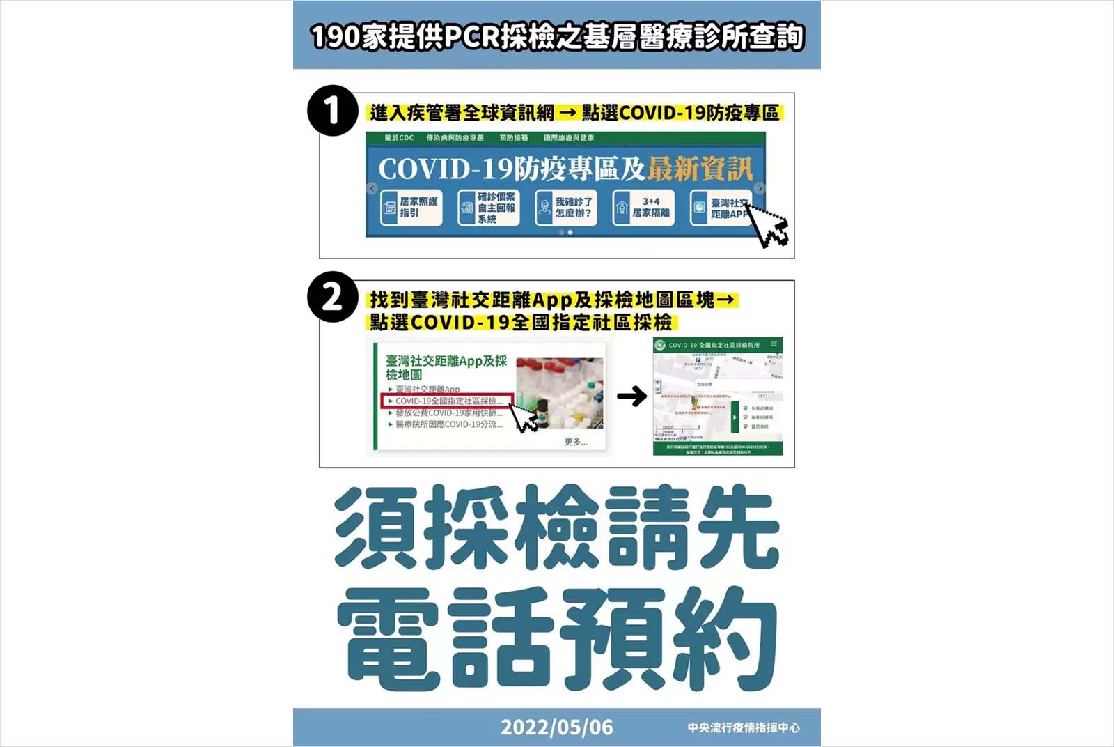衛福部-PCR地點-採檢地圖-醫院-診所-PCR-新冠肺炎