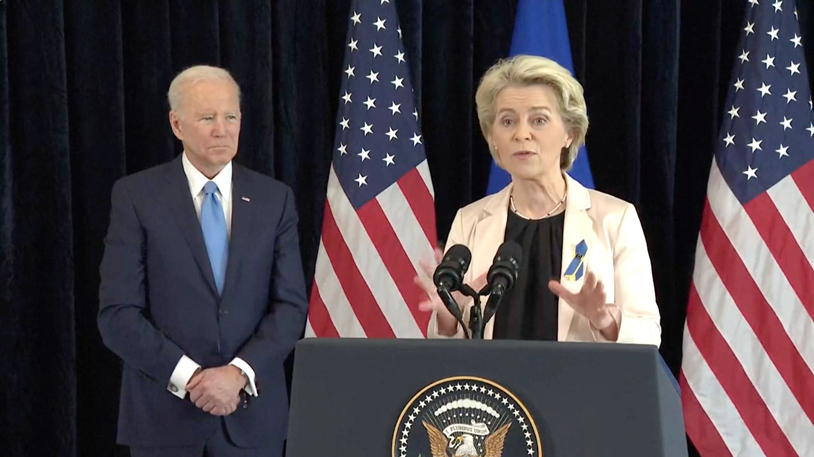 美國-拜登-歐盟-主席-Ursula von der Leyen-合作-協議-烏俄戰爭