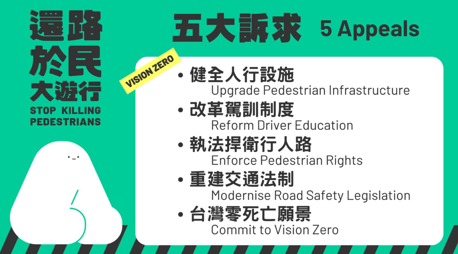 交通政策-行人地獄-行人安全-人本交通-零死亡願景-還路於民大遊行-台灣-交通安全-永續城市-趙家麟-國際城市-國際典範-城市規劃-道路規劃