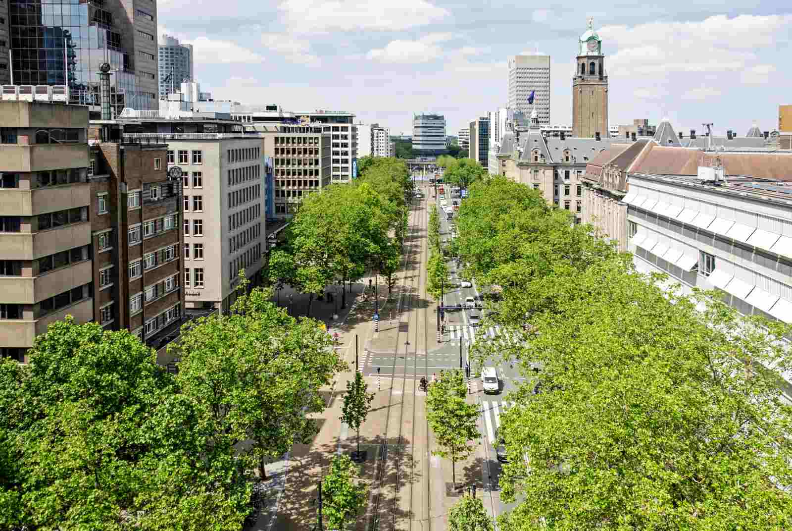 Coolsingel Boulevard-Rotterdam-Netherlands-自行車-行人-公共空間-庫爾辛格大道