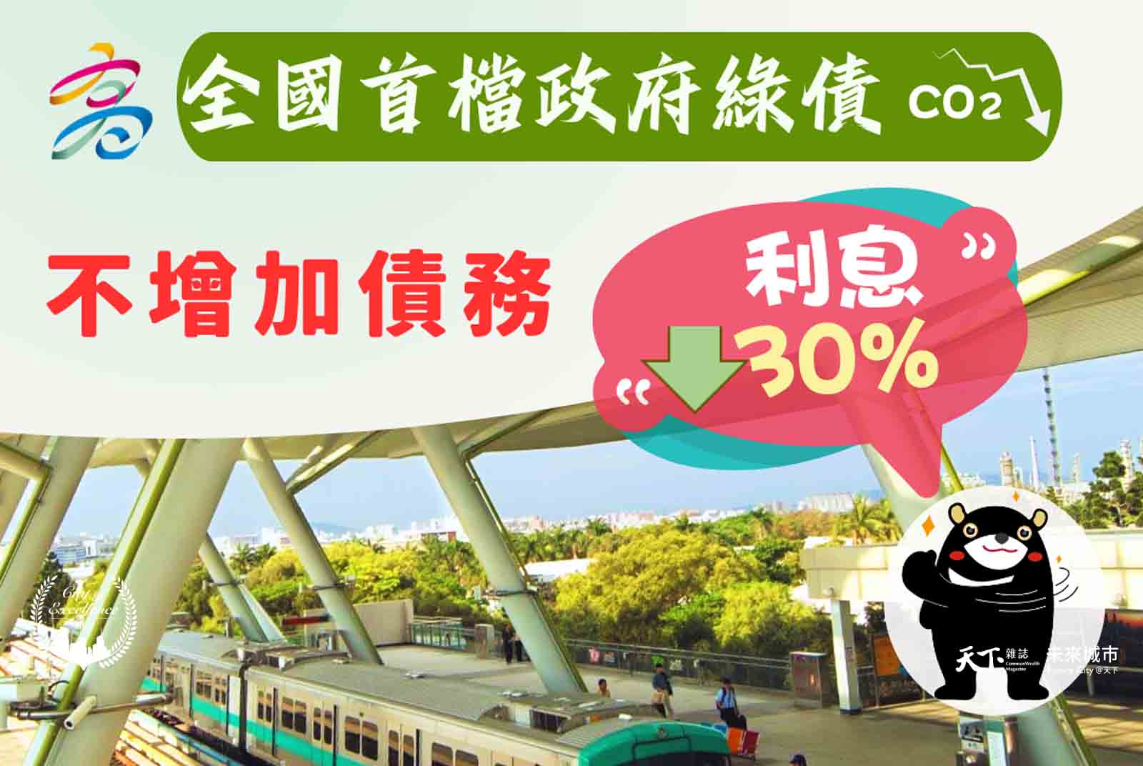 高雄-綠債-2024天下城市治理卓越獎-財政-環保-碳排-減碳-創新-政策-地方政府-經濟成長組-綠色金融