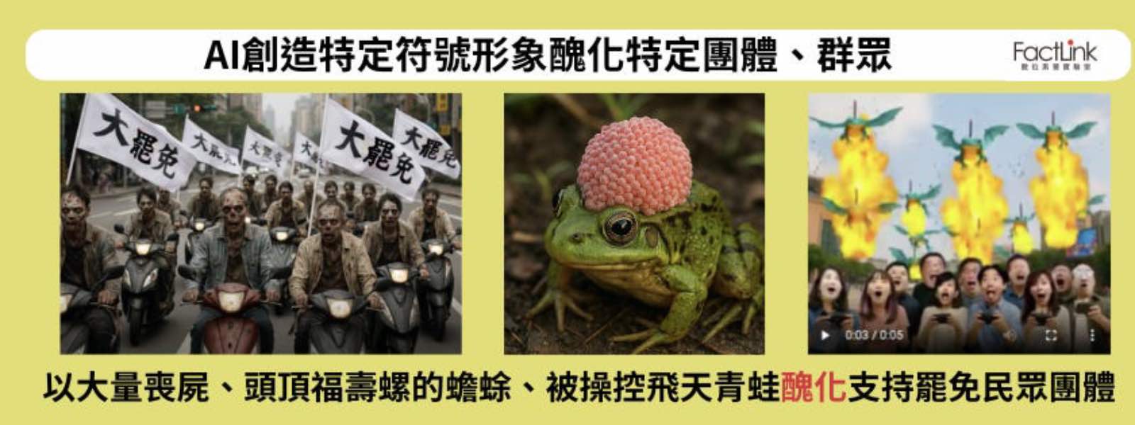 符號-AI生成-影像-短影音-資訊操弄-青蛙-政治-罷免-病毒式傳播-醜化形象