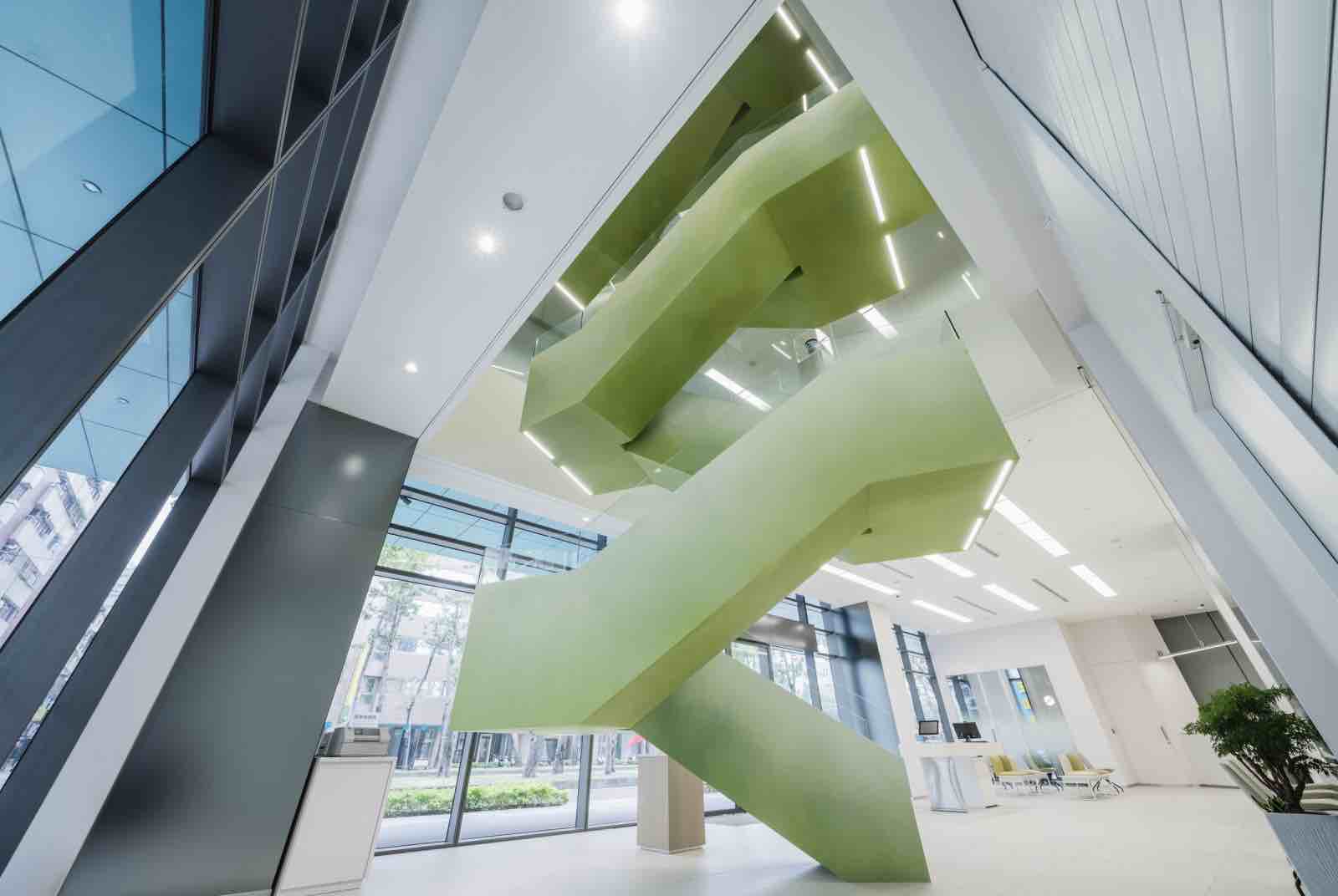 玉山銀行-高雄-玉山銀行高雄旗艦大樓-建築設計-樓梯-室內設計